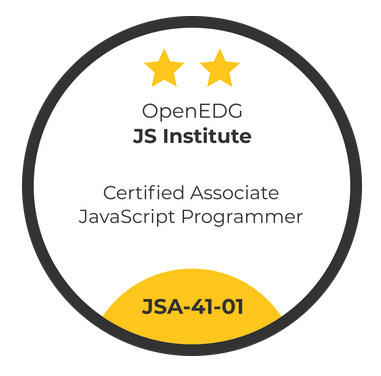 JSA™ - Certified Associate JavaScript Programmer